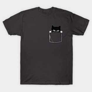 Angry but still cute cat in pocket T-Shirt